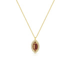 Delicate Shimmering Football Pendant Necklace - Splendid Iris