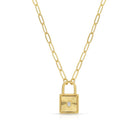 CZ and Lock Burst Pendant Necklace - Splendid Iris