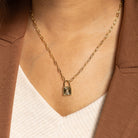 CZ and Lock Burst Pendant Necklace - Splendid Iris