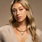 Heart Eyes Shell Pendant Necklace - Splendid Iris