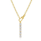 Oval CZ Bar Pendant Necklace - Splendid Iris