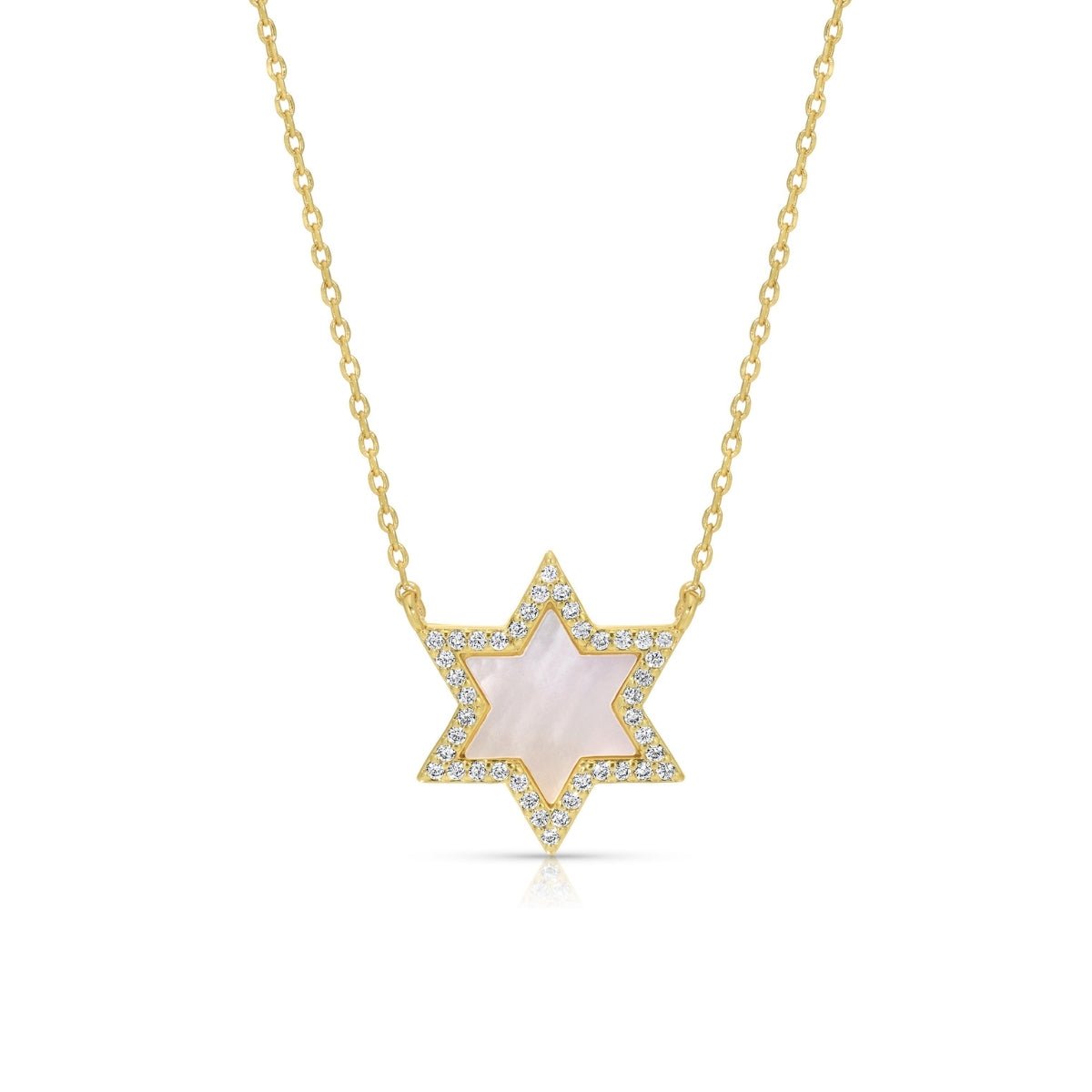 Delicate Pavé Star of David Pendant Necklace - Splendid Iris