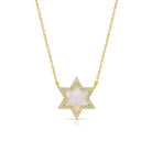 Delicate Pavé Star of David Pendant Necklace - Splendid Iris