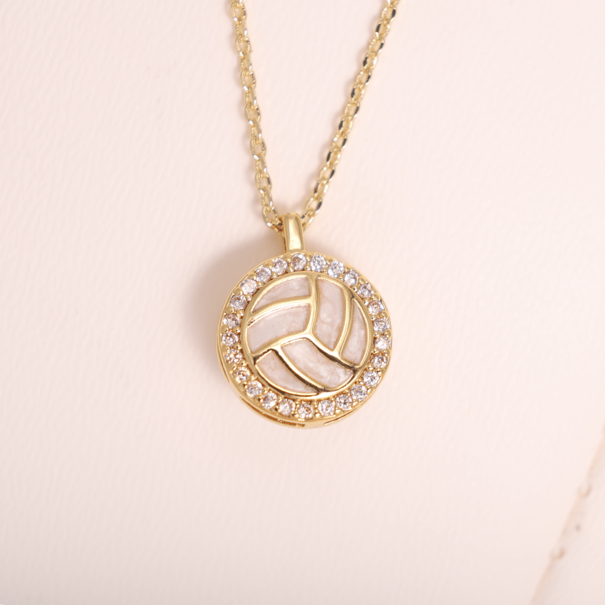 Delicate Shimmering Volleyball Pendant Necklace - Splendid Iris