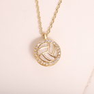 Delicate Shimmering Volleyball Pendant Necklace - Splendid Iris