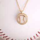 Delicate Shimmering Baseball Pendant Necklace - Splendid Iris