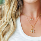 Sparkling Sea Turtle Toggle Pendant Necklace - Splendid Iris