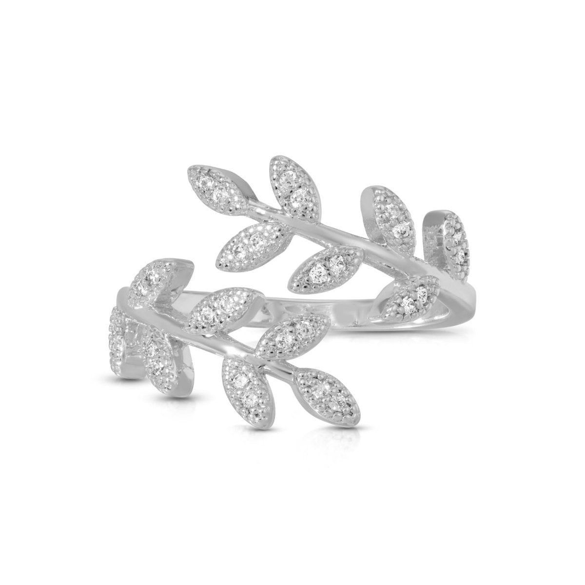 Pavé Adjustable Leaf Ring - Splendid Iris