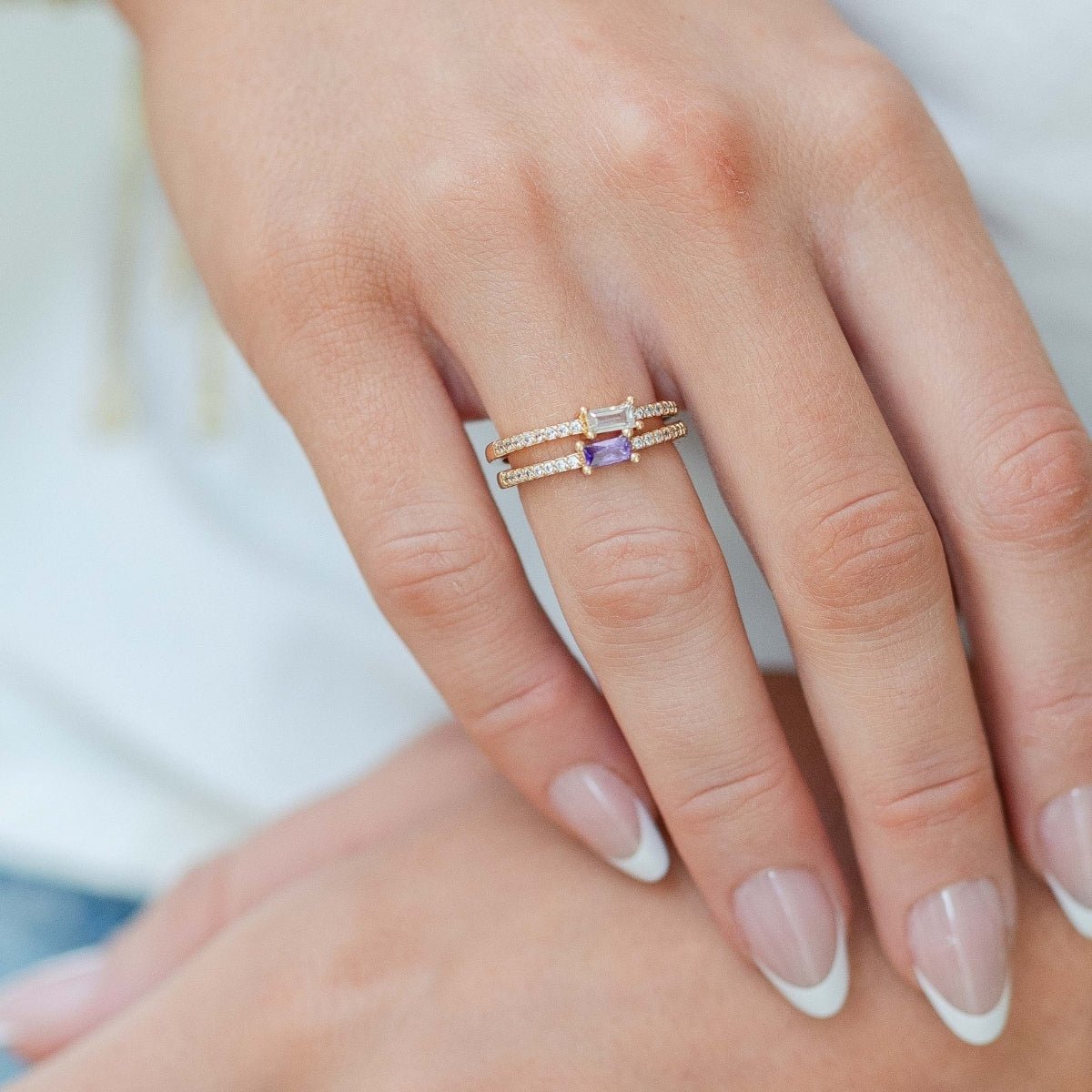 Just a Touch of Color Pave Adjustable Ring - Splendid Iris