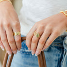 Scallop Shell Adjustable Ring - Splendid Iris