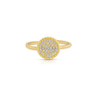 Pave Circle Delicate Adjustable Ring - Splendid Iris