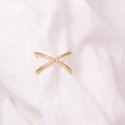Large Pavé Criss Cross Adjustable Ring - Splendid Iris