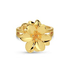 Large Plumeria Adjustable Ring - Splendid Iris
