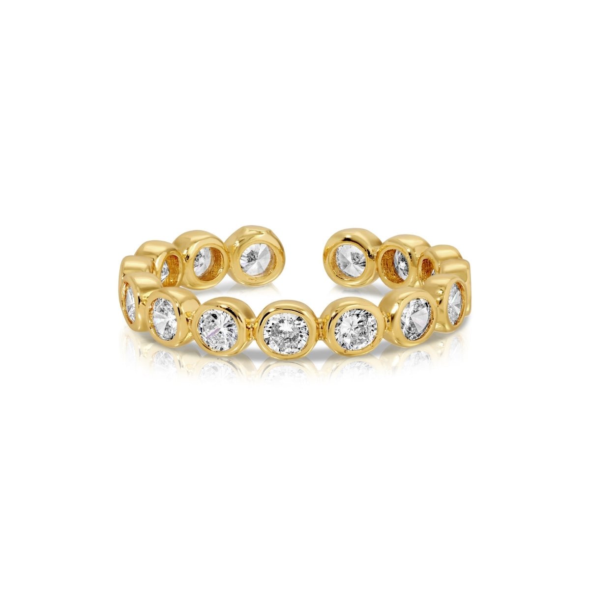 Faux Diamond Adjustable Ring - Splendid Iris