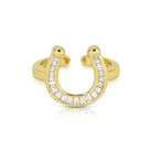 Bold Shining Horseshoe Adjustable Ring - Splendid Iris