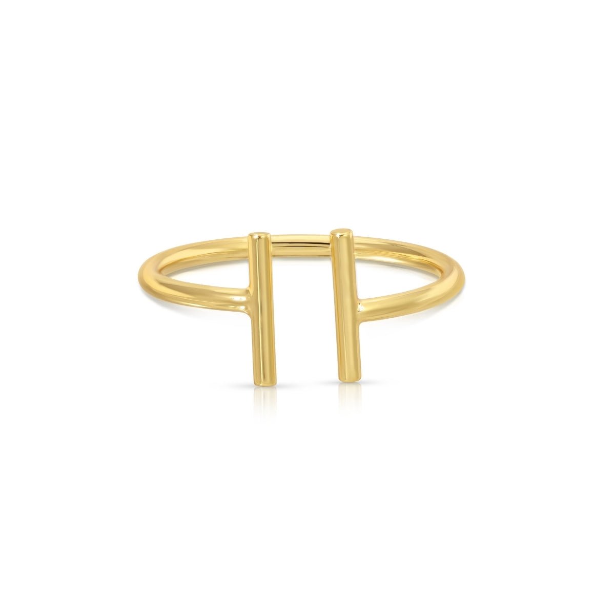 Simple Double Bar Adjustable Ring - Splendid Iris