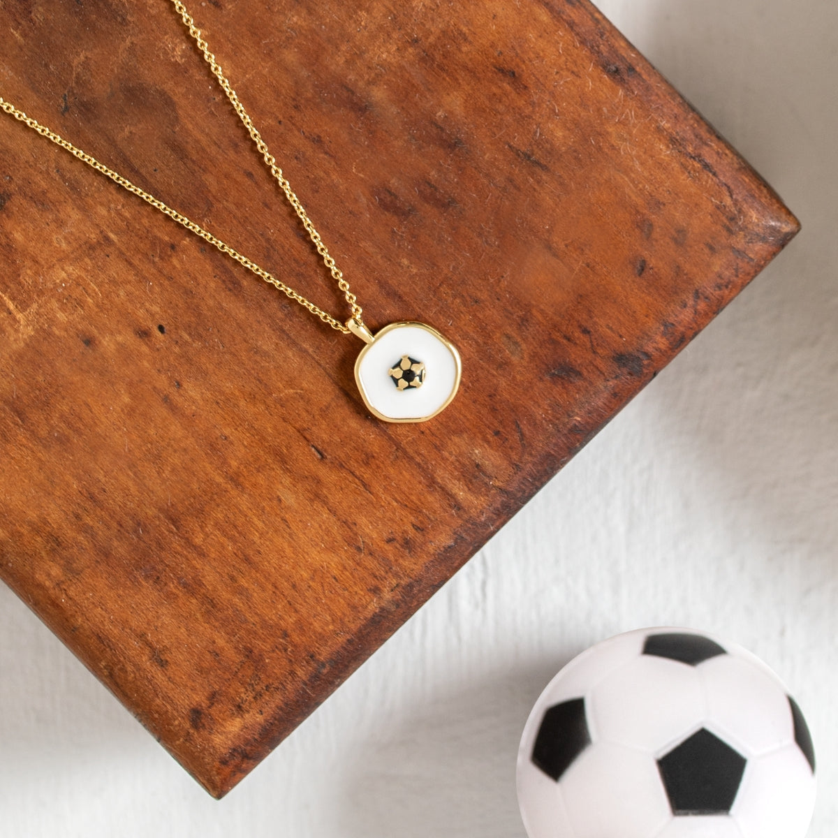 10k Gold Soccer Ball Pendant Necklace