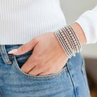 Set/3 Large Bead Stretch Bracelets - Splendid Iris