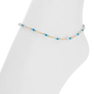 Stretch Seed Bead Pearl Anklets - Splendid Iris