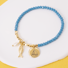 Sailboat and Fish Stretch Charm Bracelet - Splendid Iris