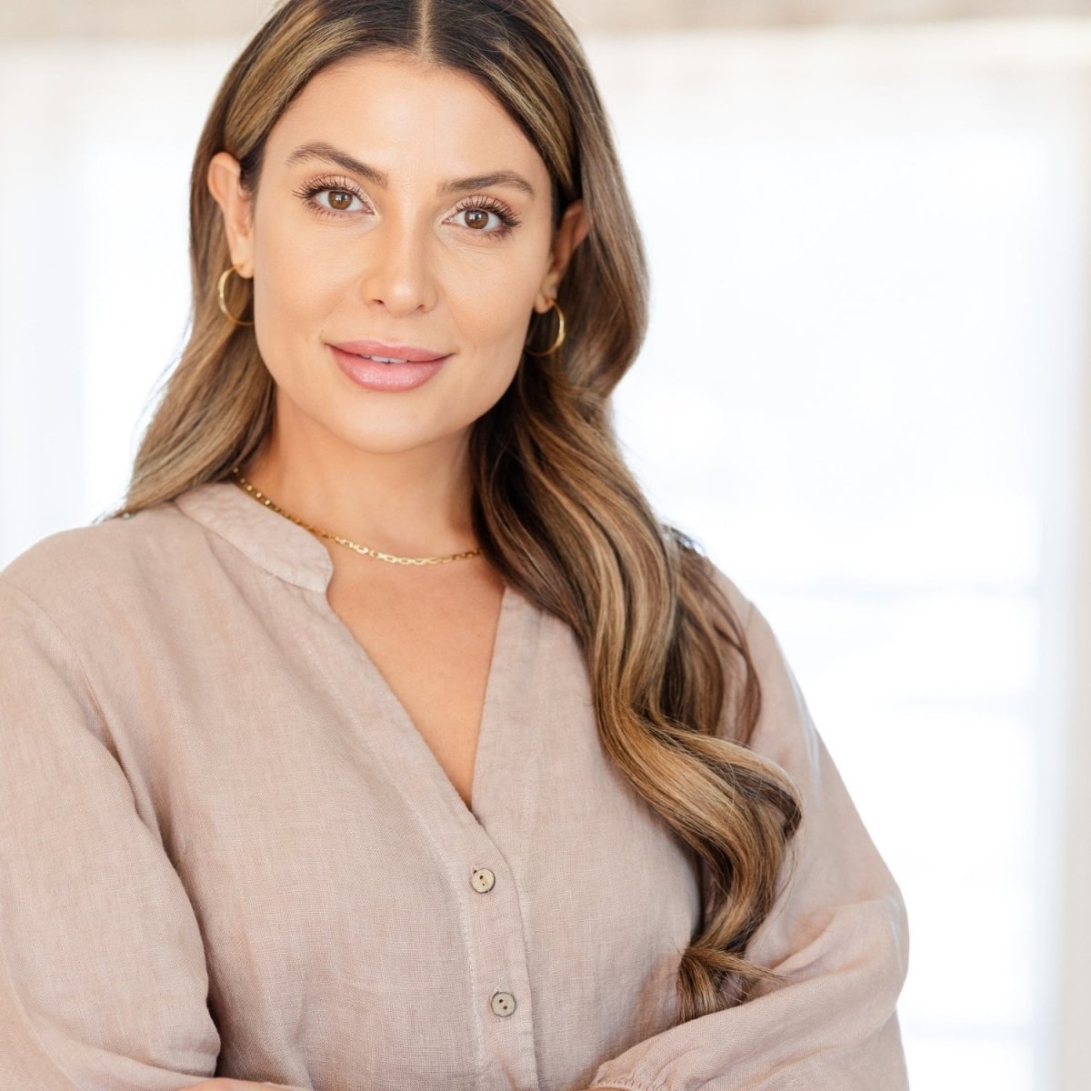 Linen 3/4 Sleeve Dress - Splendid Iris