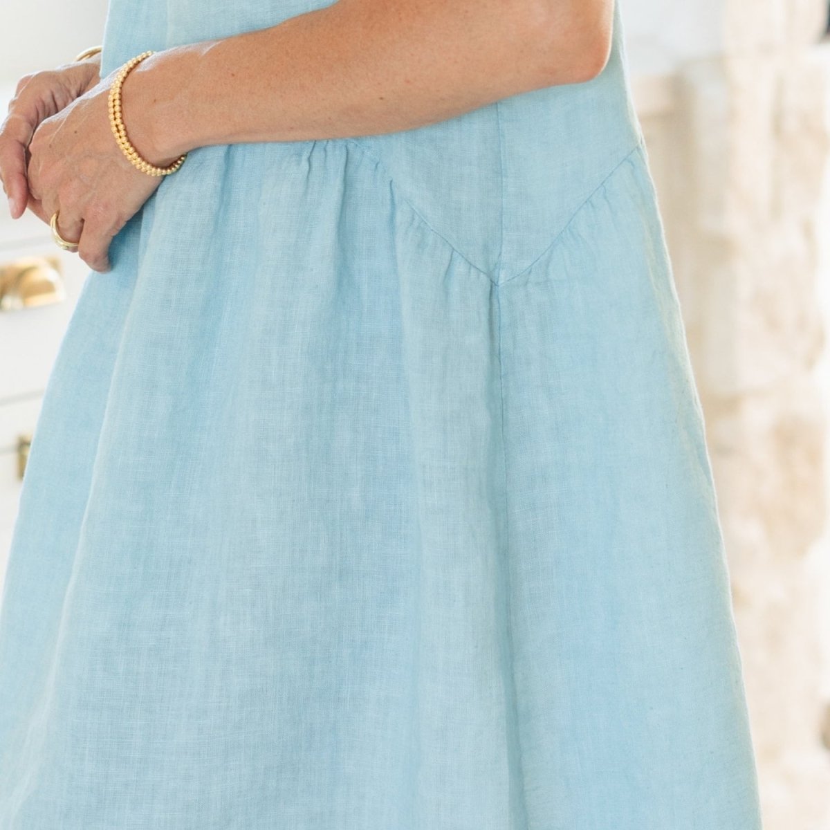 Linen Babydoll Dress - Splendid Iris