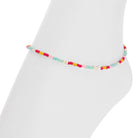 Stretch Seed Bead Pearl Anklets - Splendid Iris