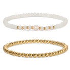 Beaded Duo Pearl Bracelet Set - Splendid Iris