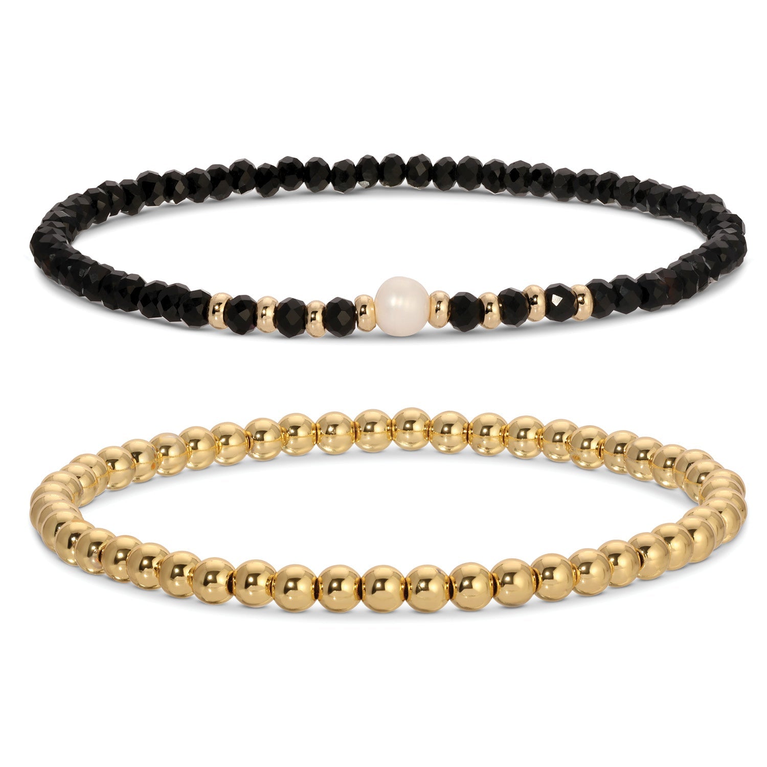 Beaded Duo Pearl Bracelet Set - Splendid Iris