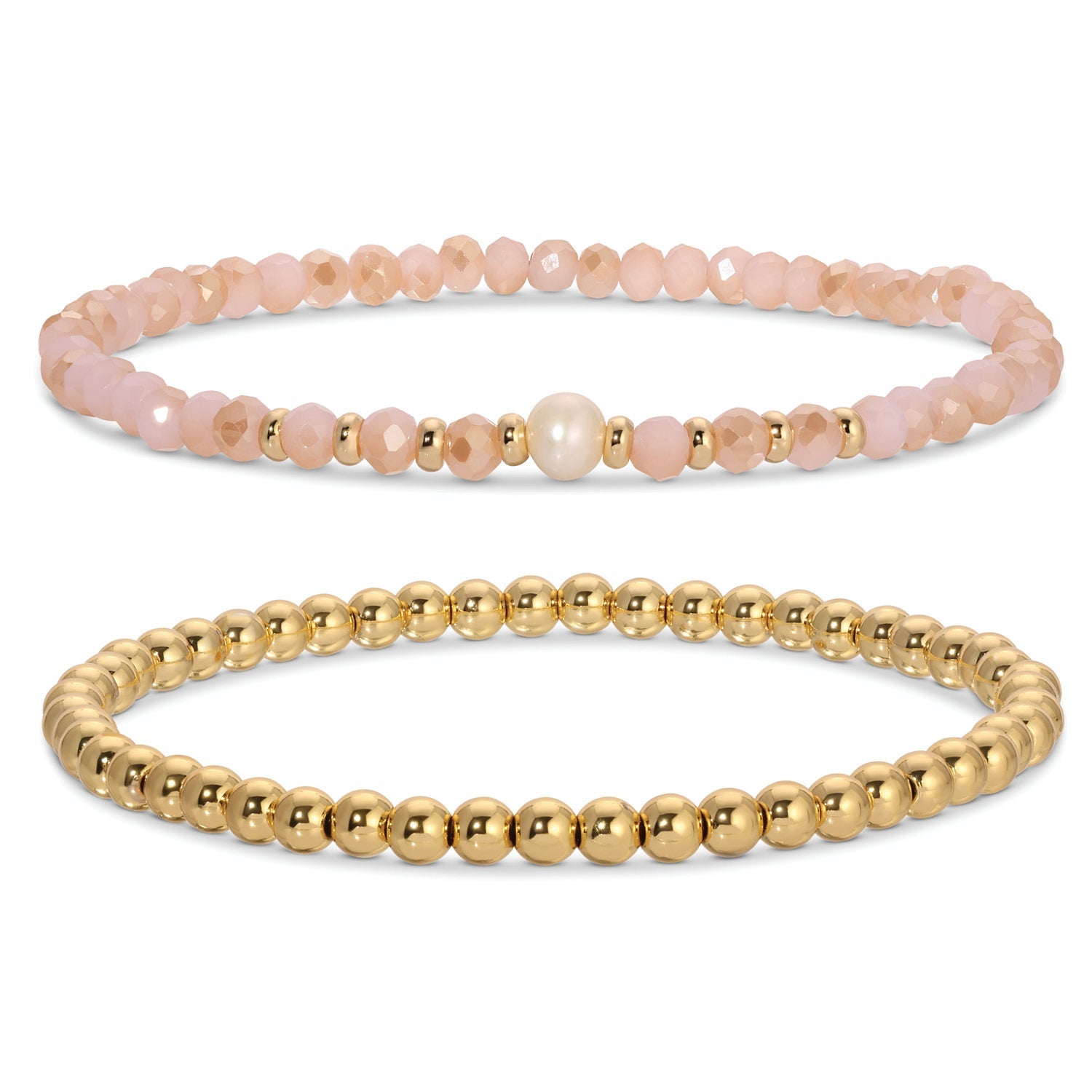 Beaded Duo Pearl Bracelet Set - Splendid Iris