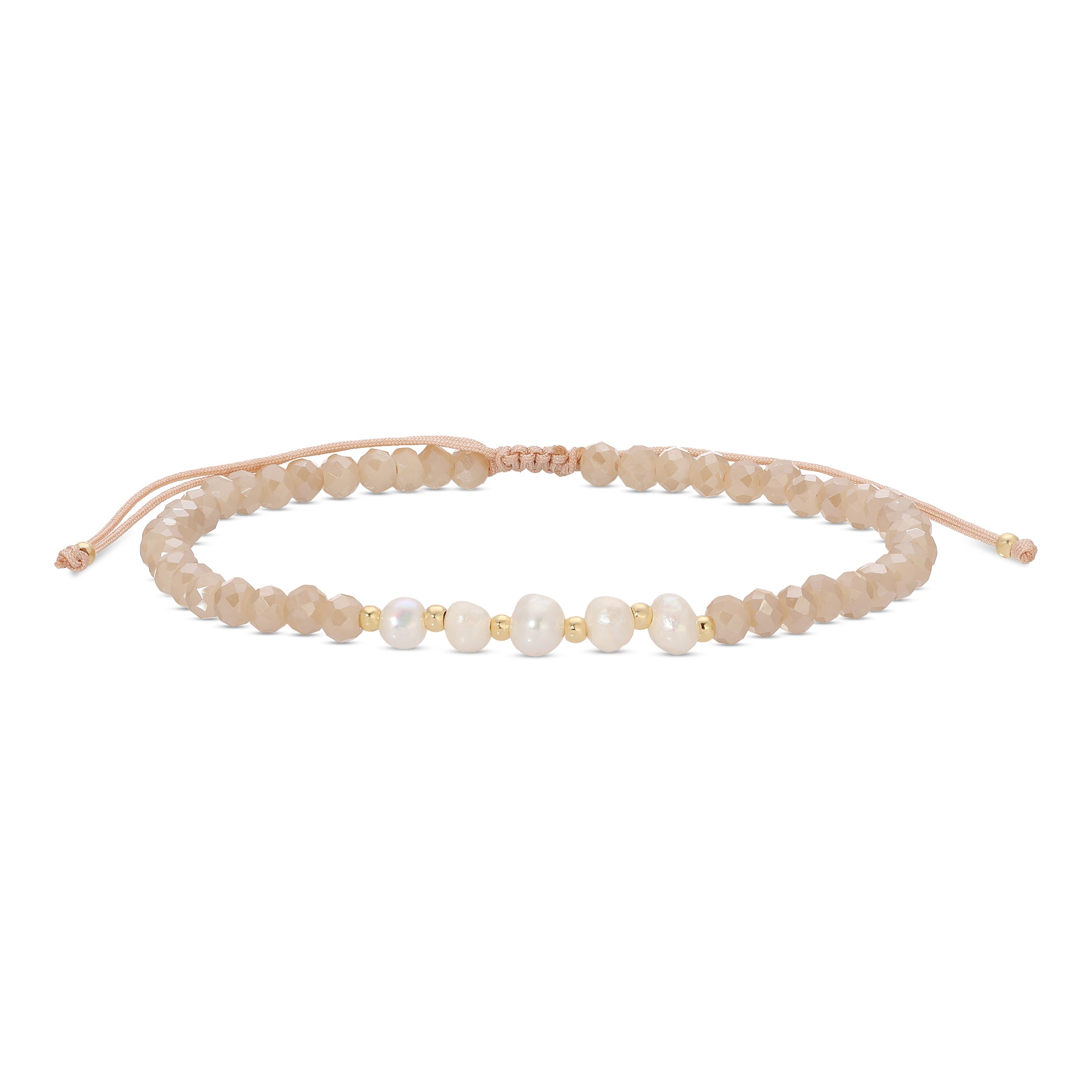 Pearl & Crystal Adjustable Bracelet - Splendid Iris