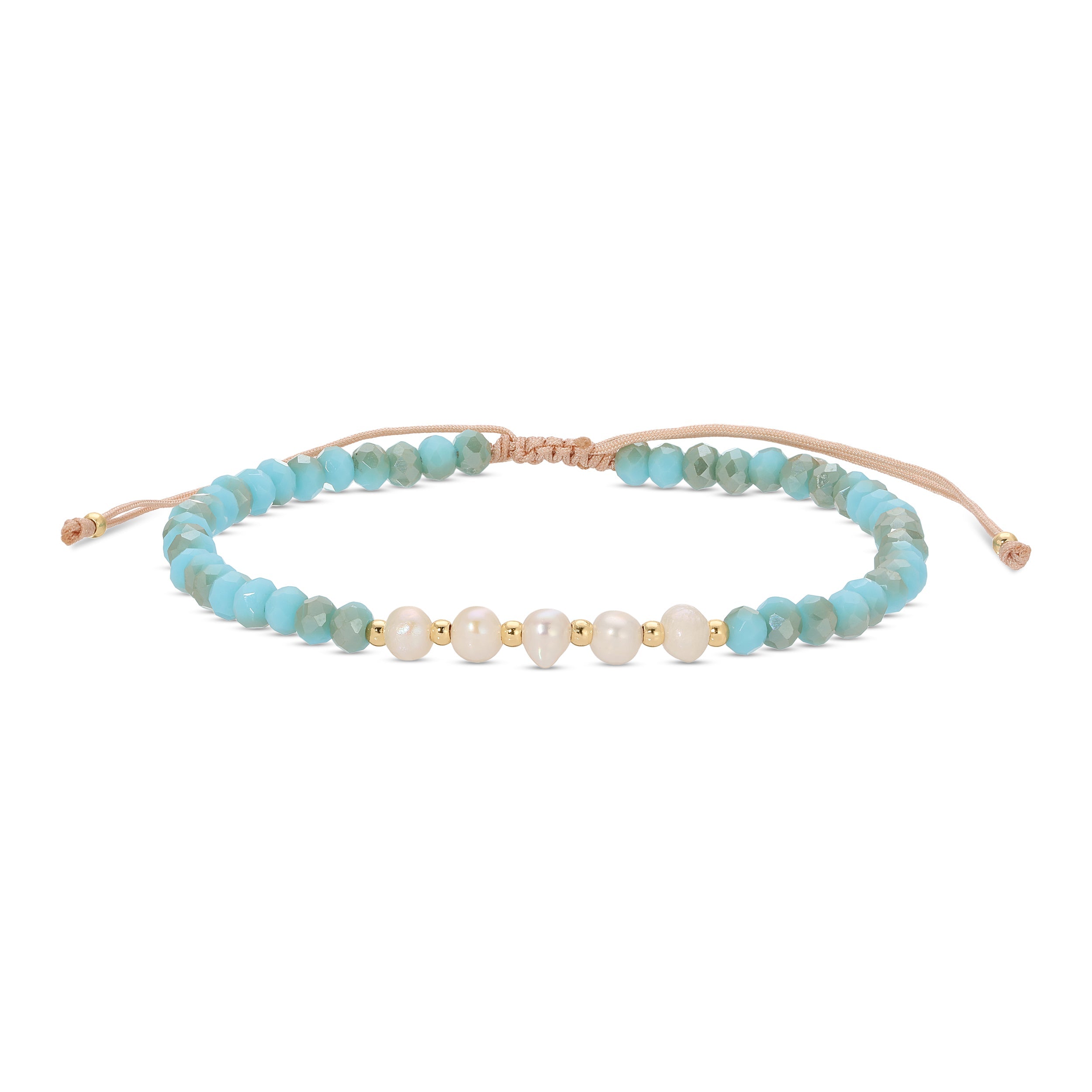 Pearl & Crystal Adjustable Bracelet - Splendid Iris