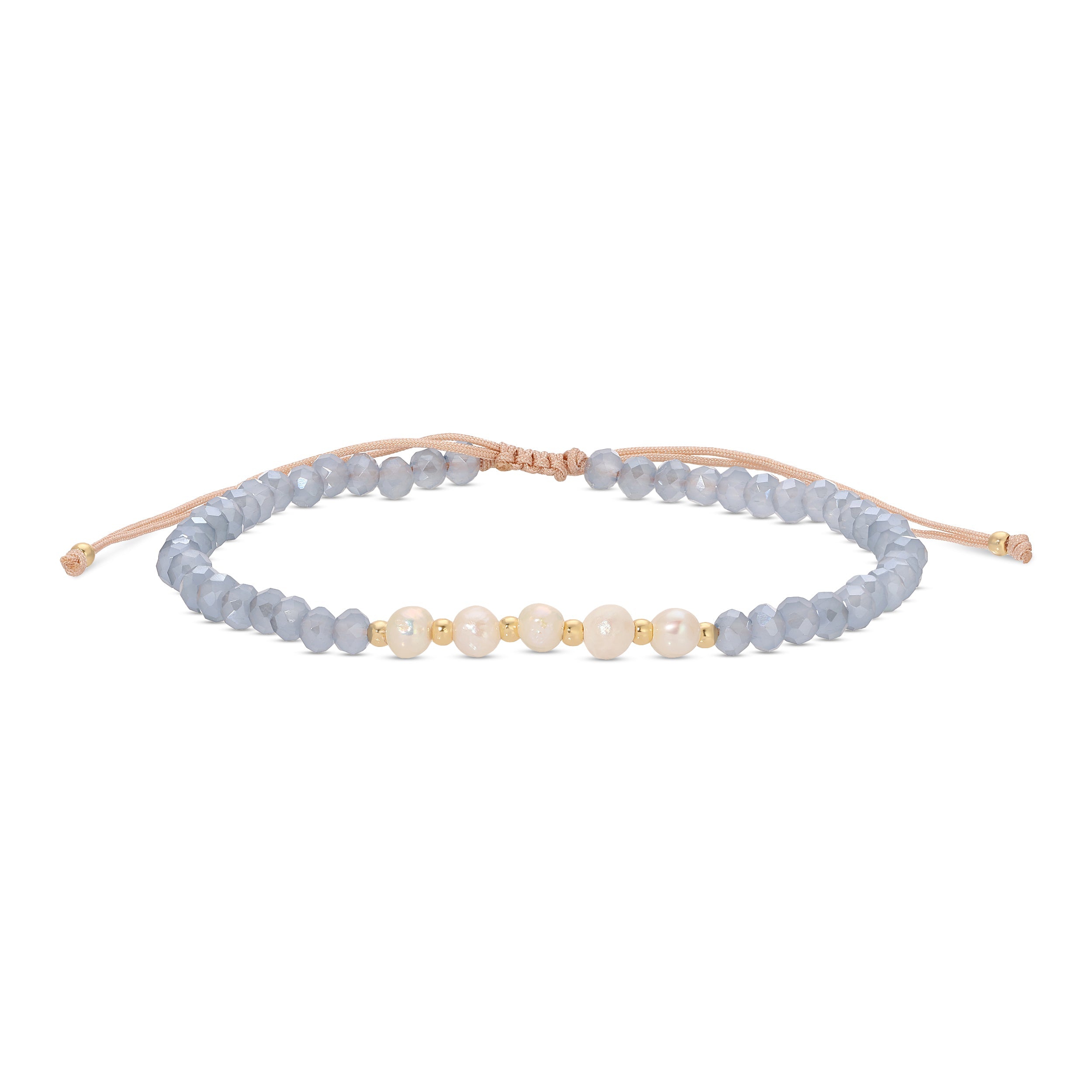 Pearl & Crystal Adjustable Bracelet - Splendid Iris