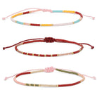 Set/3 Adjustable Delicate Miyuki Bracelets - Splendid Iris