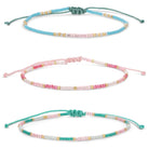 Set/3 Adjustable Delicate Miyuki Bracelets - Splendid Iris