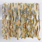 Set/8 Assorted 2mm gold seed beed bracelets - Splendid Iris