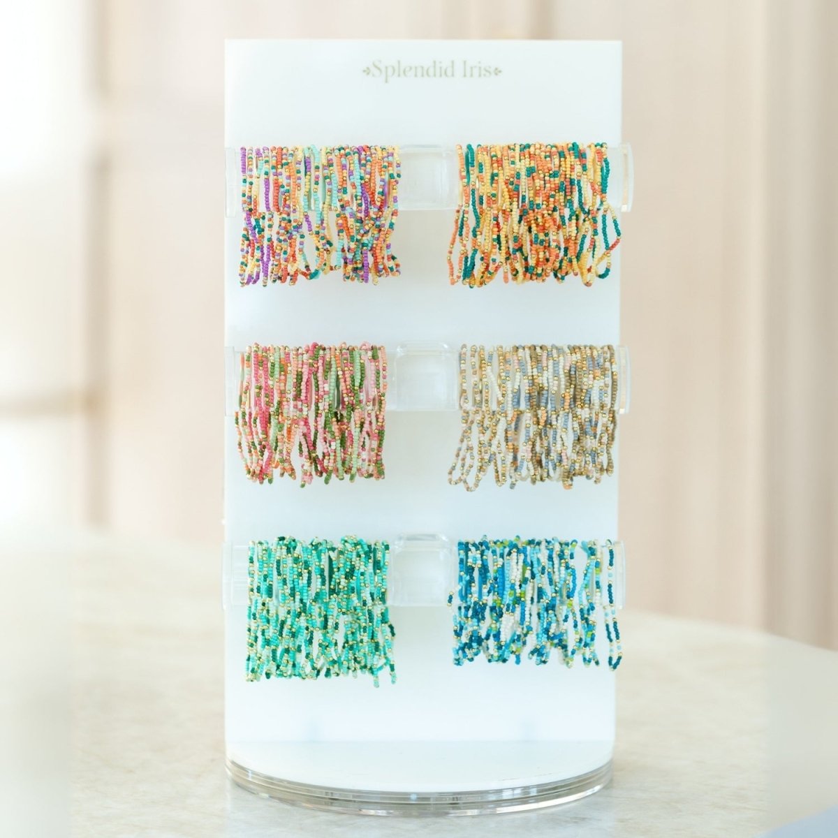 Set/8 Assorted 2mm Seed Bead Bracelets - Splendid Iris