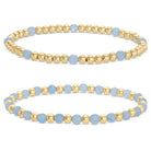 4mm Stone & Beaded Stretch Bracelet Duo - Splendid Iris