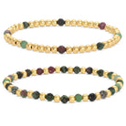 4mm Stone & Beaded Stretch Bracelet Duo - Splendid Iris