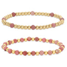 4mm Stone & Beaded Stretch Bracelet Duo - Splendid Iris