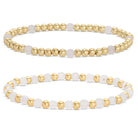 4mm Stone & Beaded Stretch Bracelet Duo - Splendid Iris