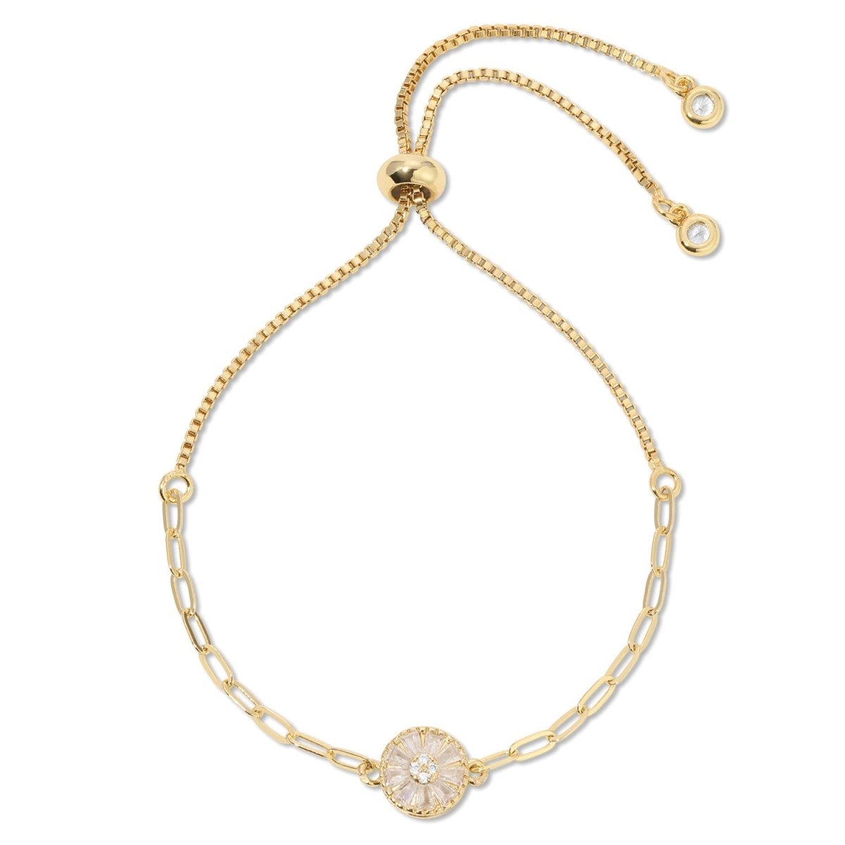Baguette Circle Pulley Bracelet - Splendid Iris