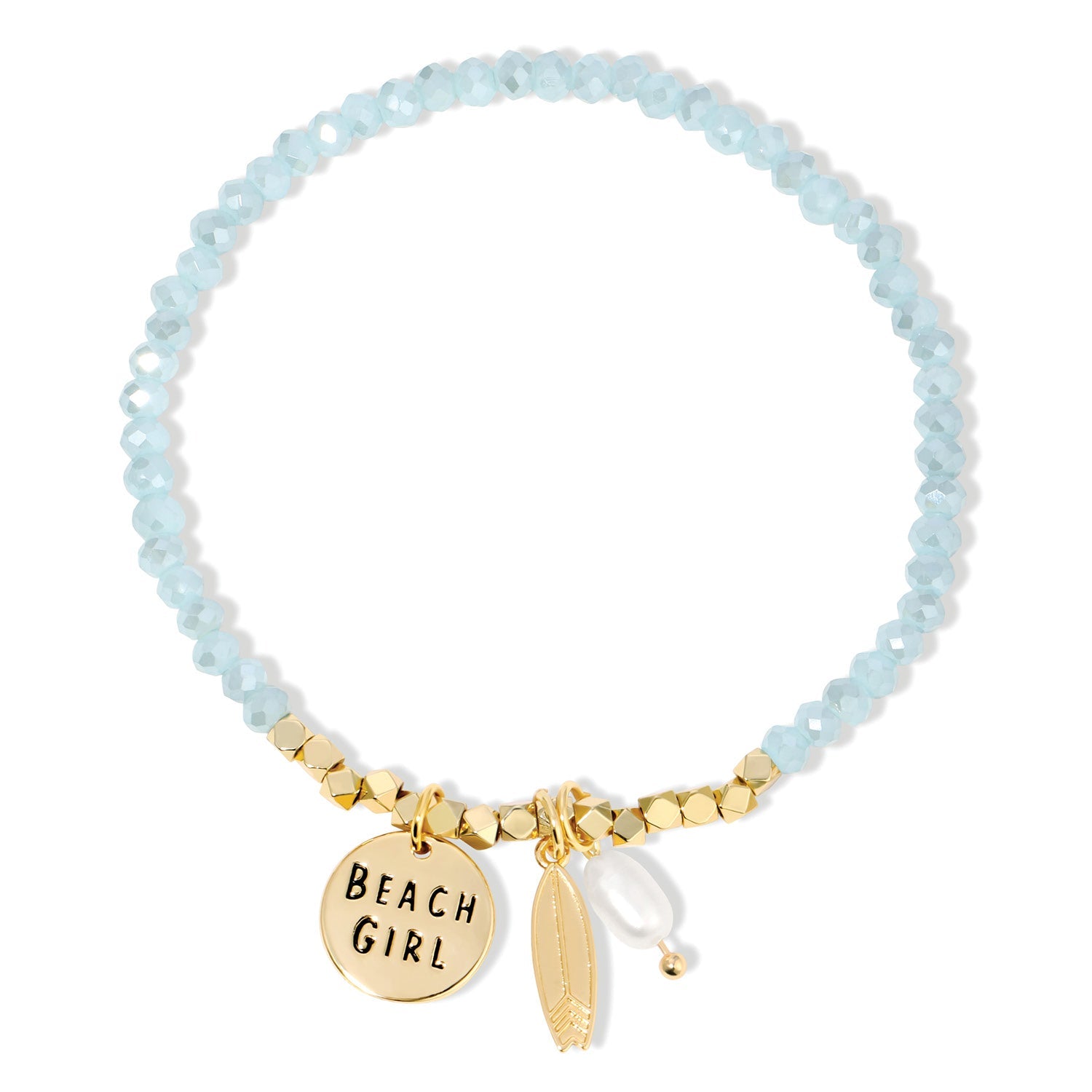 Beach Girl + Surfboard Stretch Bracelet - Splendid Iris