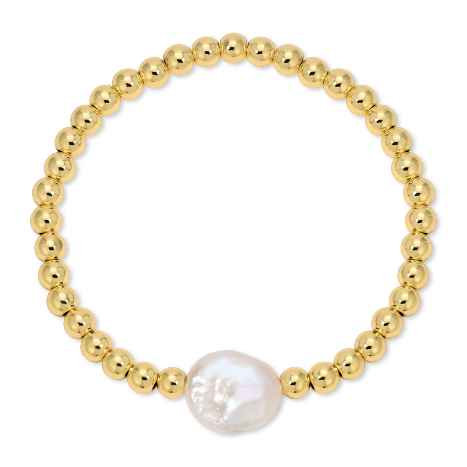 Beaded Bracelet with Baroque Pearl - Splendid Iris