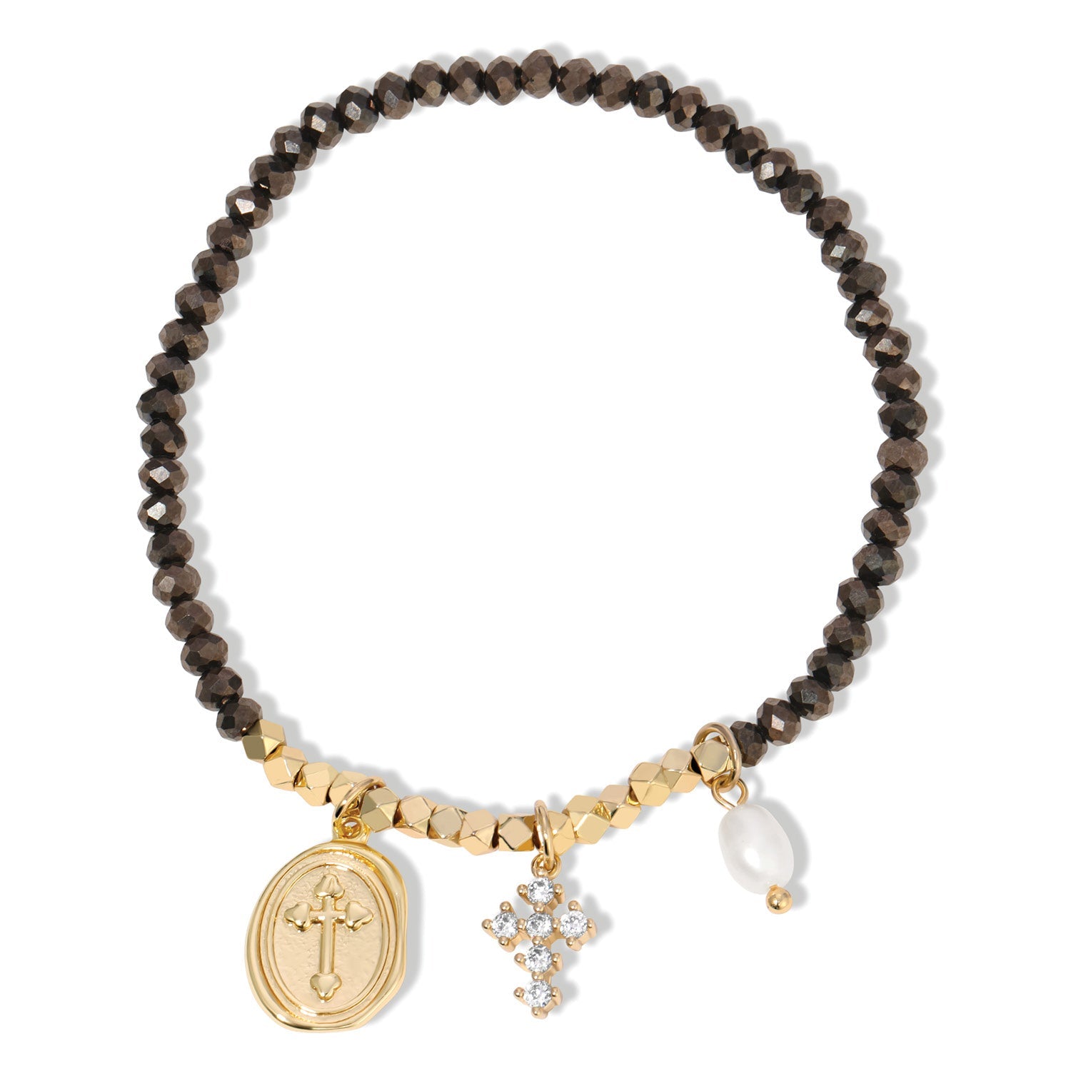 Cross Stretch Bracelet With a Touch of Sparkle - Splendid Iris