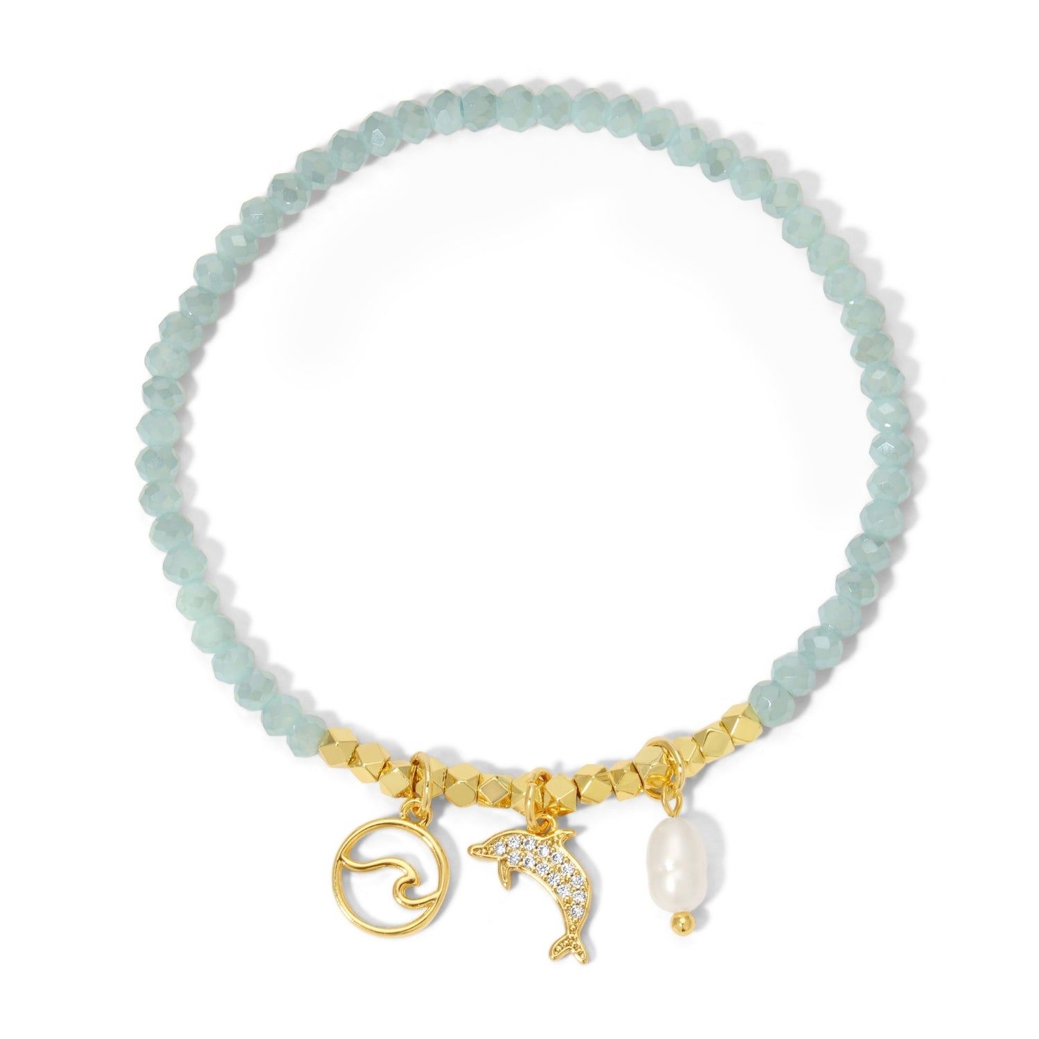 Dolphin Stretch Charm Bracelet - Splendid Iris