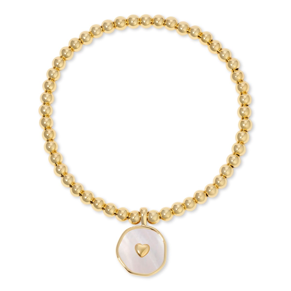 Heart Accented Shell Charm Stretch Bracelet - Splendid Iris