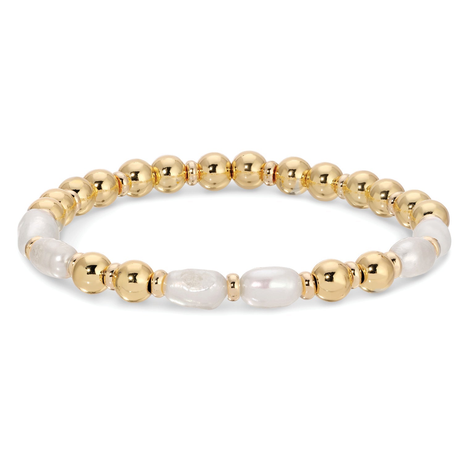 Oblong Pearl Stretch Bracelet - Splendid Iris