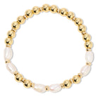 Oblong Pearl Stretch Bracelet - Splendid Iris