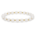 Pearls Please! Pearl and Bead Stretch Bracelet - Splendid Iris